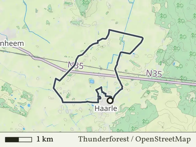 Gele route vanaf Haarle, Hellendoorn