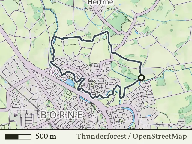 Rode route vanaf Spanjaardgemaal, Borne
