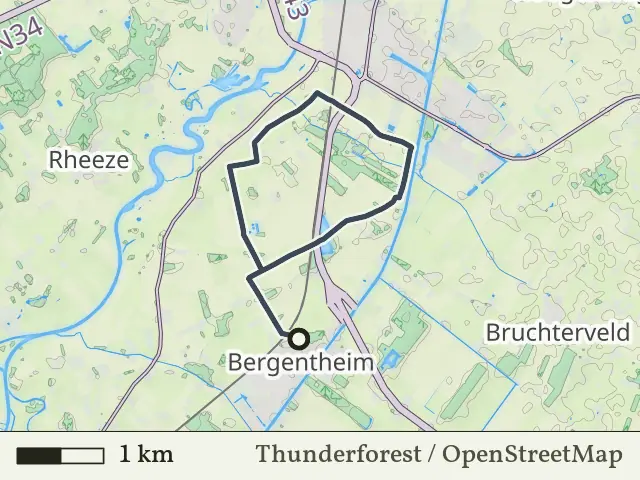 Rode route vanaf Bergentheim, Hardenberg Oost
