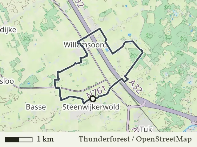 Paarse route vanaf Steenwijkerwold, Weerribben-Wieden
