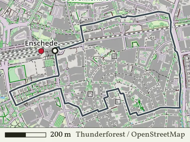 Rode route vanaf Enschede, Enschede