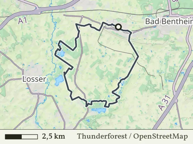 Rode route vanaf Gildehaus, Bad Bentheim