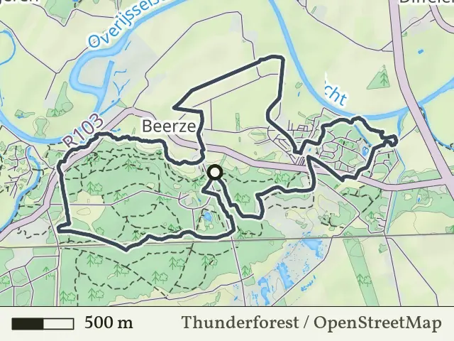 Paarse route vanaf Beerzerpoort, Beerze