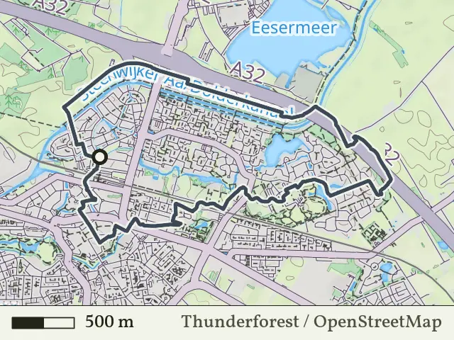 Paarse route vanaf Steenwijk, Weerribben-Wieden
