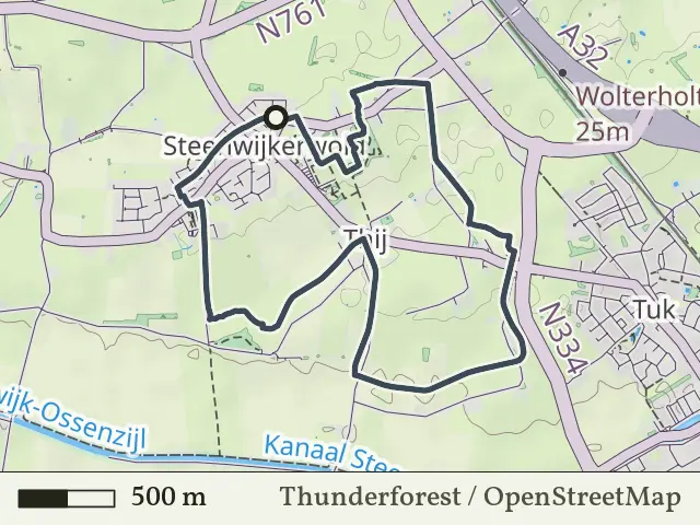 Gele route vanaf Steenwijkerwold, Weerribben-Wieden