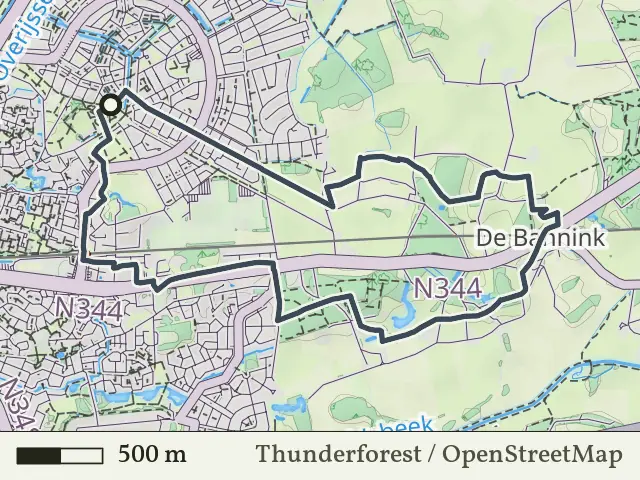 Paarse route vanaf Ulebelt, Deventer