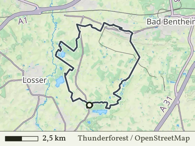 Rode route vanaf Driland, Gronau
