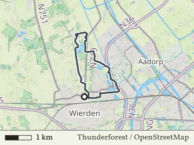 Blauwe route vanaf Wierden, Wierden