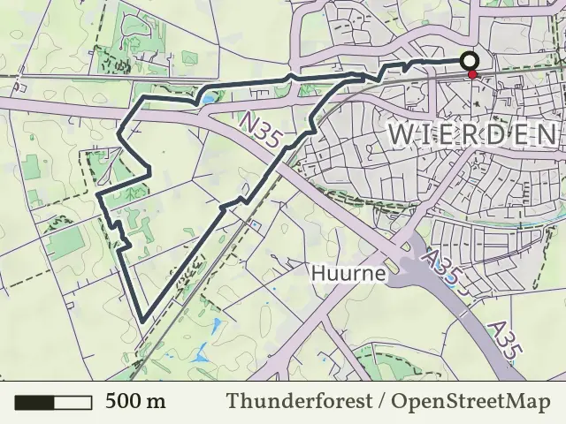 Gele route vanaf Wierden, Wierden