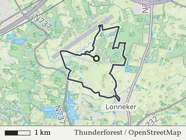 Paarse route vanaf Vliegbasis Twenthe, Vliegveld Twenthe