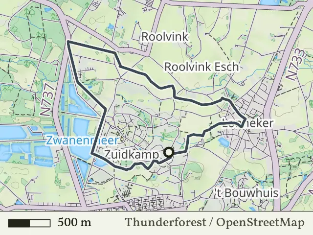 Gele route vanaf Zuidkamp, Enschede