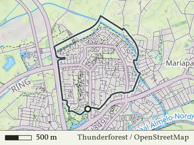 Paarse route vanaf Schelfhorst, Almelo