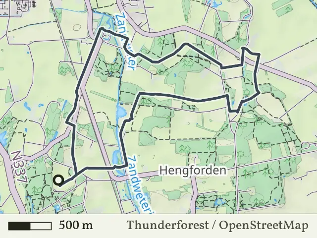 Paarse route vanaf De Haere, Olst