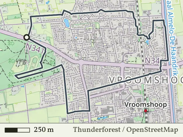 Oranje route vanaf Linderkuil, Vroomshoop