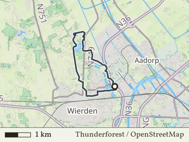Blauwe route vanaf Stouwevijver, Wierden