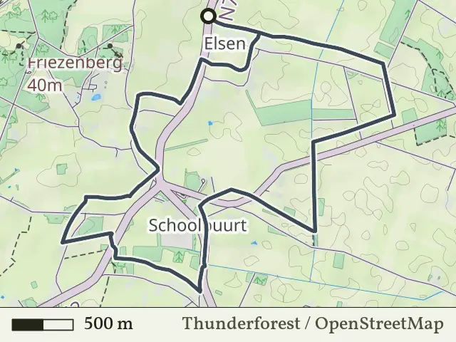 Oranje route vanaf Elsen, Hof van Twente