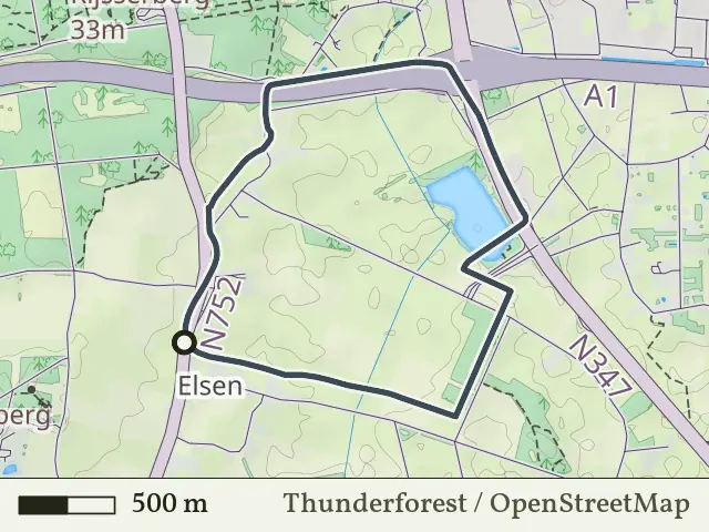 Paarse route vanaf Elsen, Hof van Twente