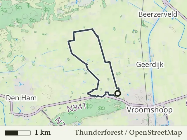Rode route vanaf Linderkuil, Vroomshoop