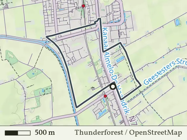 Gele route vanaf Daarlerveen, Hellendoorn