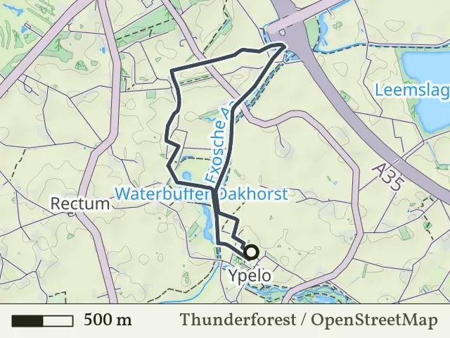 Rode route vanaf Ypelo, Enter