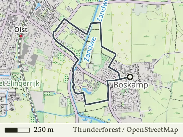 Gele route vanaf Boskamp, Olst
