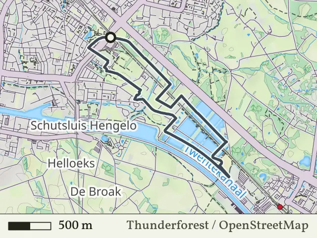 Paarse route vanaf Spoorfietsen, Hengelo