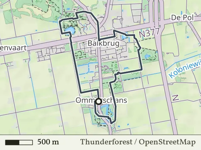 Paarse route vanaf Ommerschans, Ommen