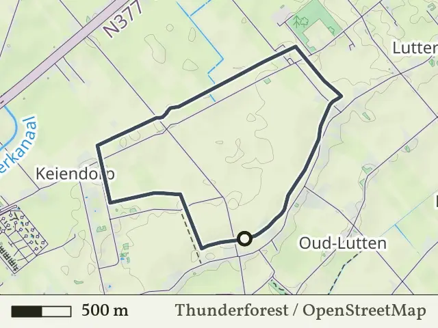 Gele route vanaf Oud Lutten, Hardenberg Oost