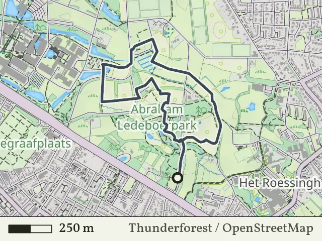 Paarse route vanaf Ledeboerpark, Enschede