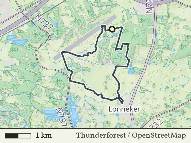 Paarse route vanaf Doppler, Vliegveld Twenthe