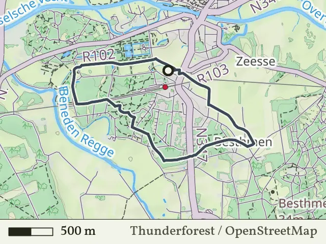 Blauwe route vanaf Station Ommen, Ommen