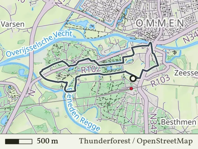 Paarse route vanaf Station Ommen, Ommen