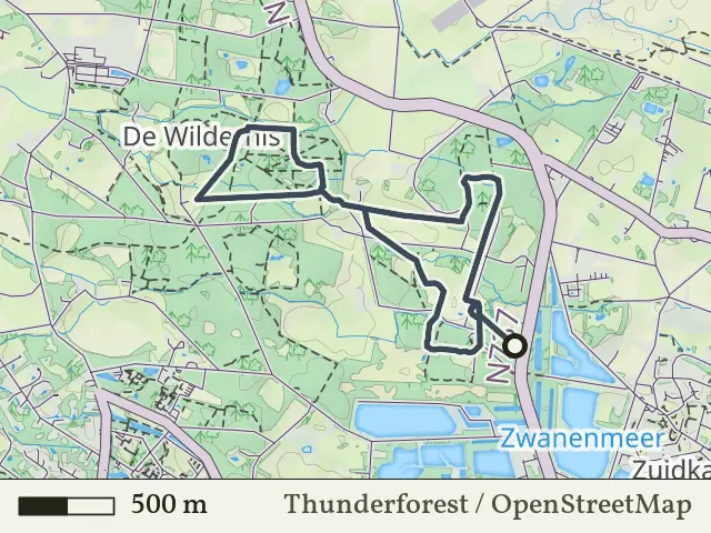 Rode route vanaf Hof Espelo, Enschede
