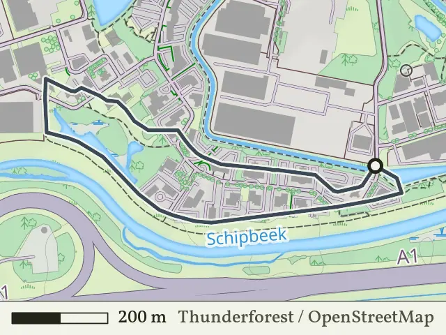 Gele route vanaf Schipbeek, Deventer