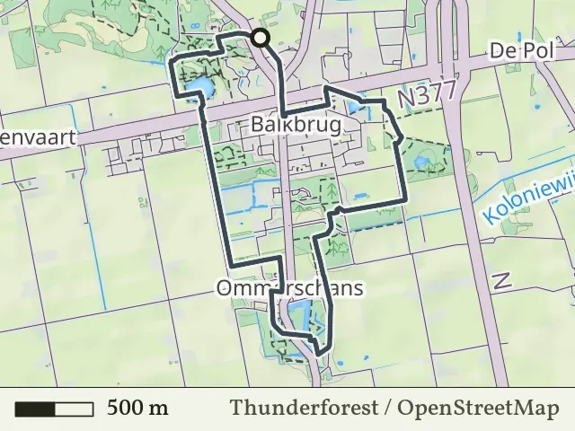 Paarse route vanaf Balkbrug, Hardenberg West