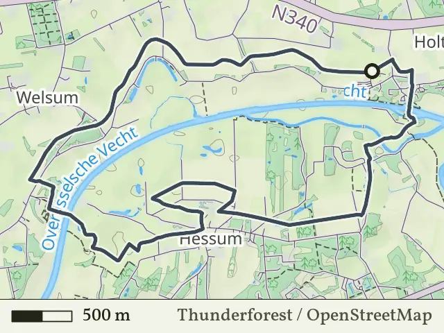 Gele route vanaf Oude Oever, Dalfsen