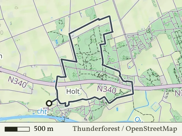 Rode route vanaf Oude Oever, Dalfsen