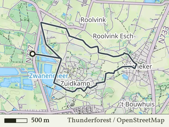 Gele route vanaf Hof Espelo, Enschede