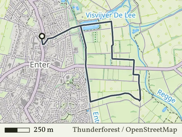 Rode route vanaf Enter, Enter