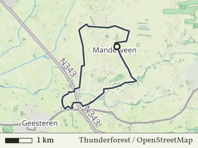 Paarse route vanaf Manderveen, Geesteren