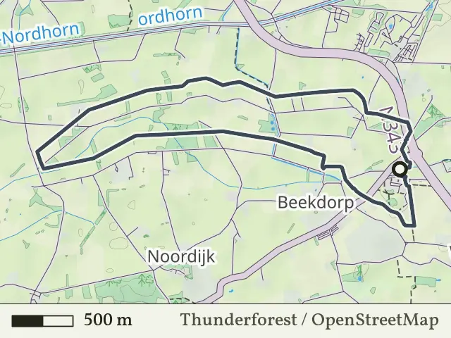 Paarse route vanaf Het Stift, Weerselo