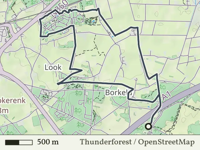 Gele route vanaf Borkeld, Markelo