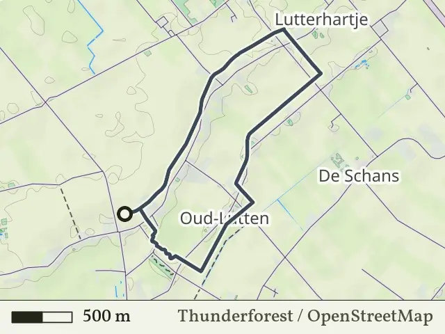 Blauwe route vanaf Oud Lutten, Hardenberg Oost