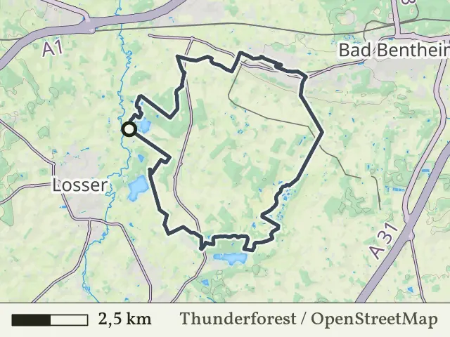 Rode route vanaf Bardel, Bad Bentheim