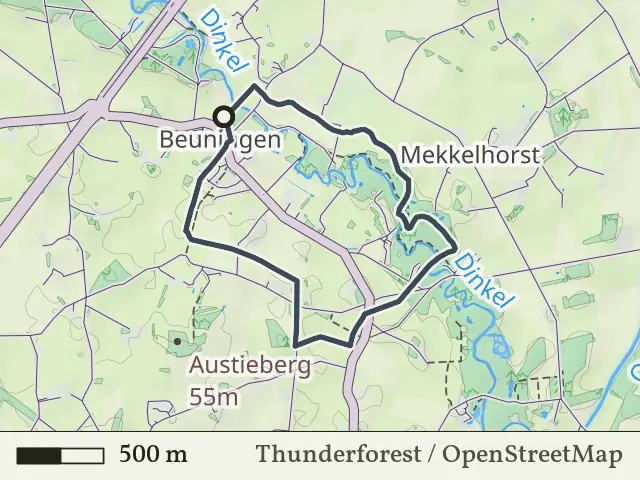 Gele route vanaf Beuningen, Losser