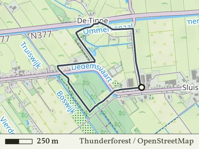 Paarse route vanaf Sluis 7, Hardenberg Oost