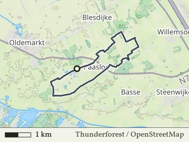 Blauwe route vanaf Paasloo, Weerribben-Wieden