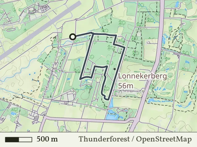 Rode route vanaf Doppler, Vliegveld Twenthe