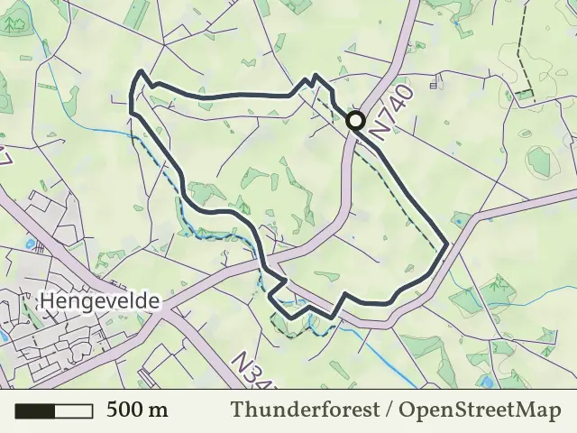 Rode route vanaf Benteleres, Bentelo