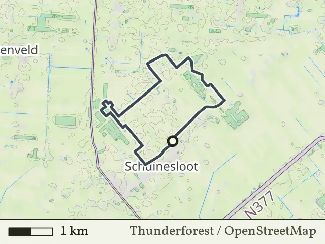 Rode route vanaf Schuinesloot, Hardenberg Oost
